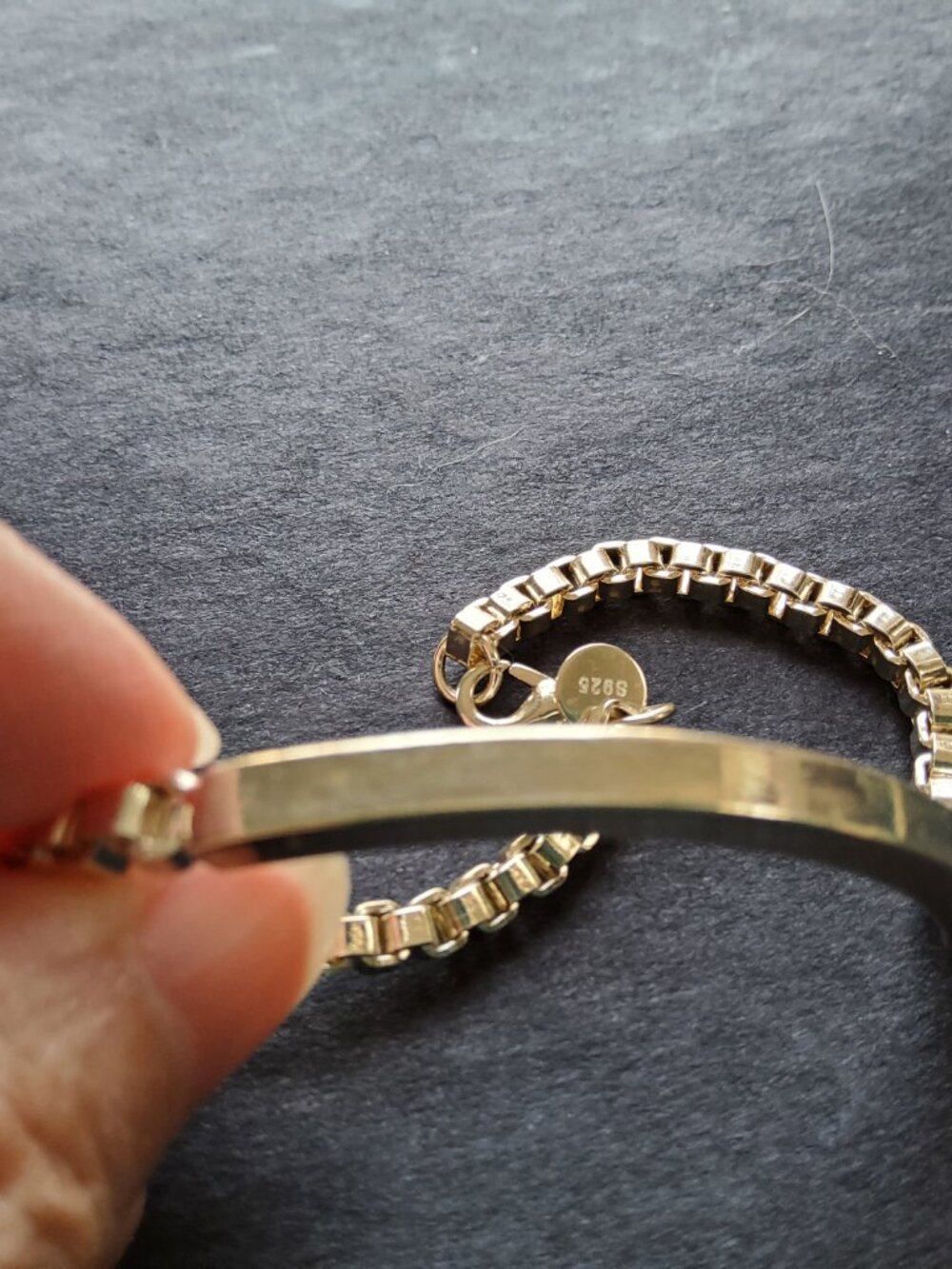 Box Chain Sterling 925 Silver Bracelet